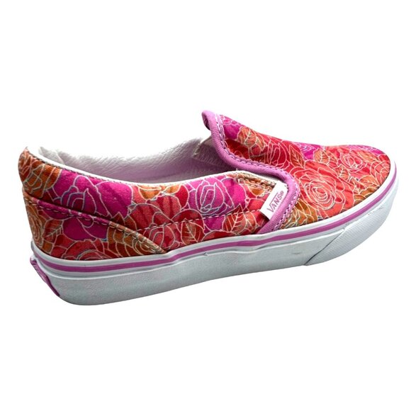 Vans Kids Girls 3 Classic Slip On Floral Canvas Shoes Size Pink Rose Camo New - Picture 5 of 10